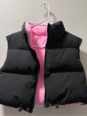 SHEIN Pink Lined Black Outerwear